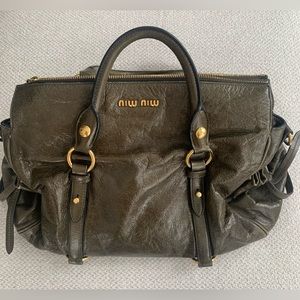 Authentic miu miu leather Vitello shine Bauletto handbag.